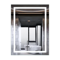 Дзеркало FLASH MR21-600x800 з Led Touch, Anti-fog, димером, регулятором яскравості, годинником (MP6617)
